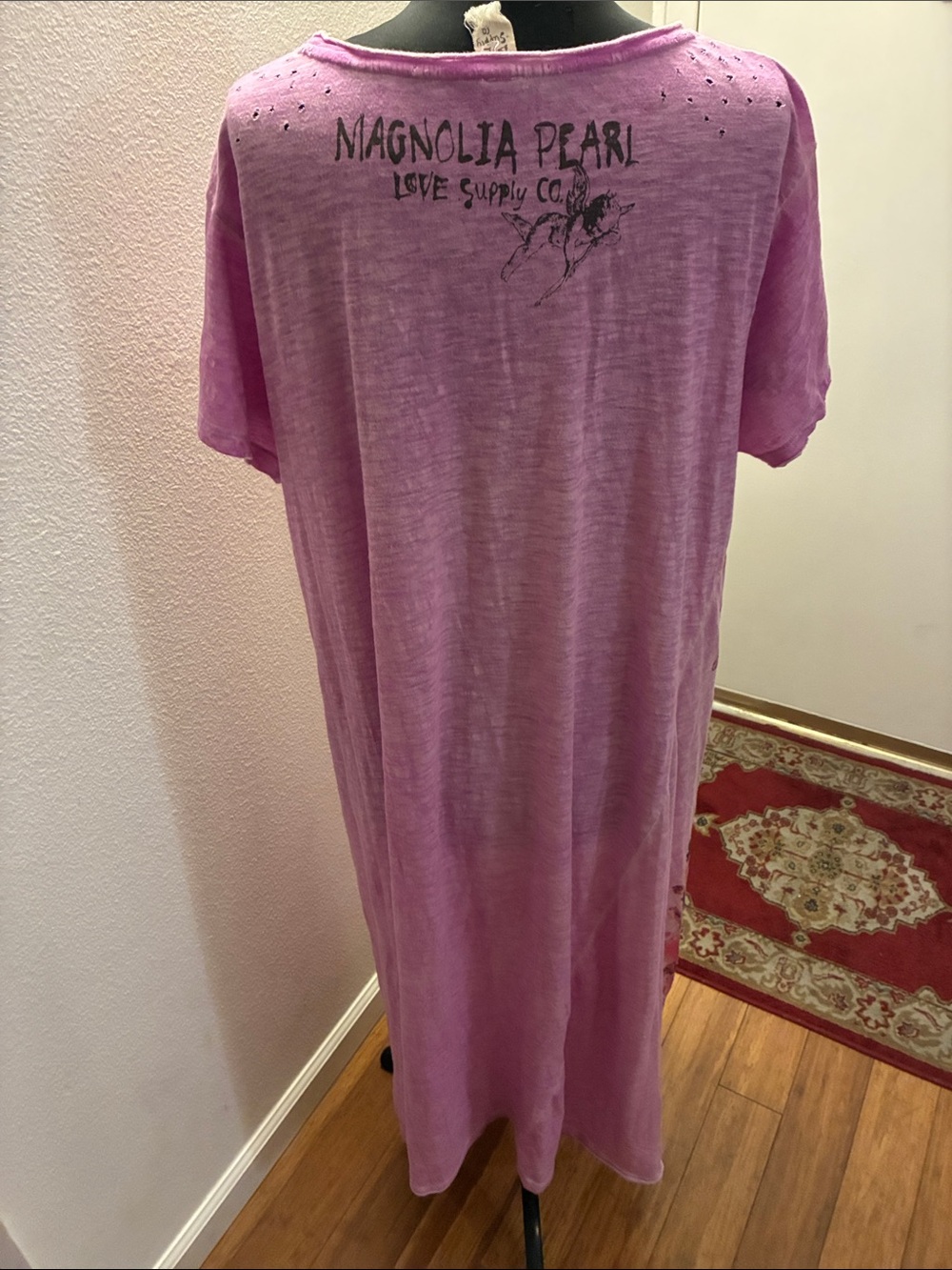 Magnolia Pearl Pink Cotton Virgin Mary Guadalupe roses of love  Maxi Dress - Picture 10 of 11